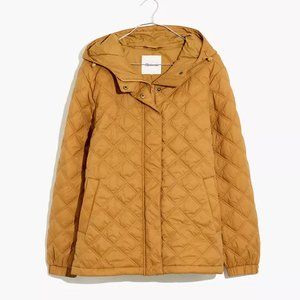 Madewell airpuff quilted puffer jacket, camel/tan color, size L